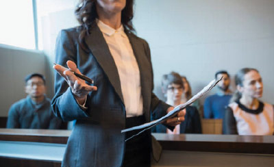 presenting case in a courtroom